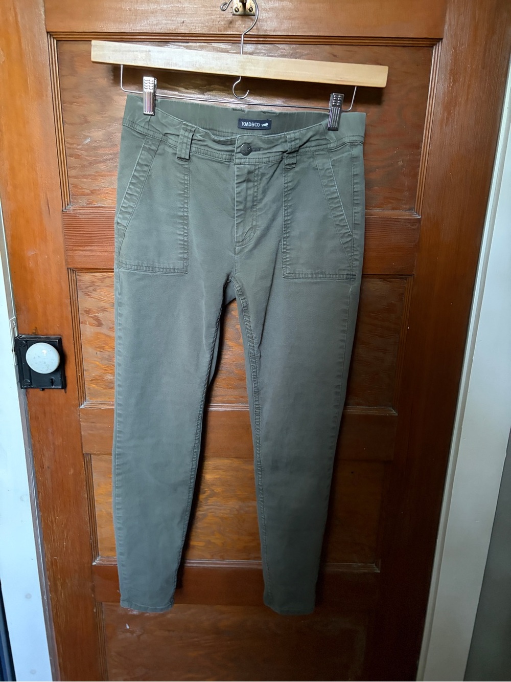 Toad & Co Olive Green Skinny Utility Pants Ankle Length